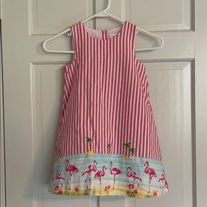 Pink Stripe Flamingo Dress